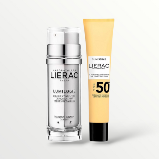 مجموعة ليراك الاحترافية للتفتيح المتكامل: سيروم Lumilogie المزدوج + واقي شمس Sunissime (توفير 500 جنيه)